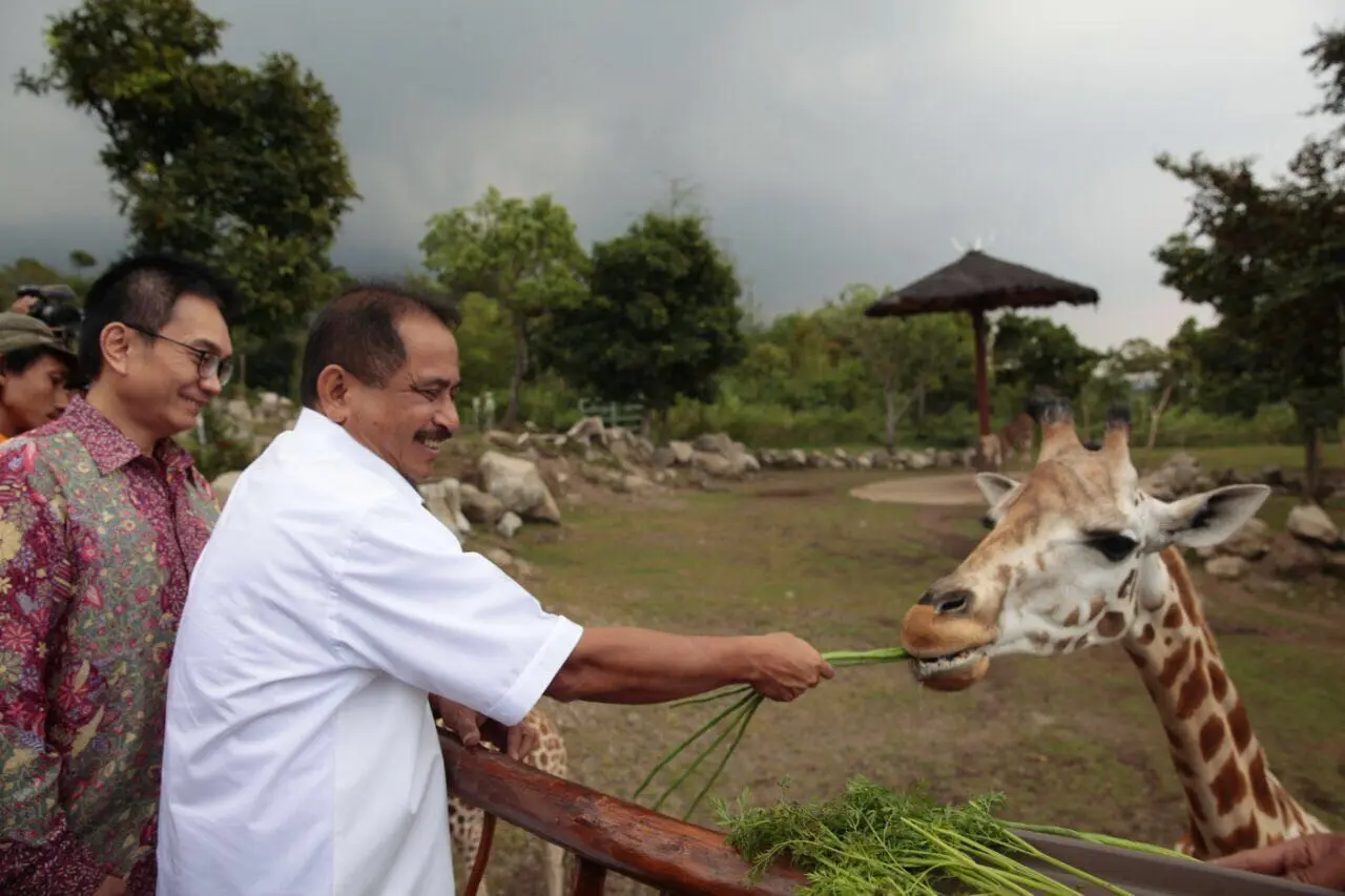 Menpar Arief Yahya Namakan Anak Jerapah "Bimo" di Peresmian Baobab Safari Resort