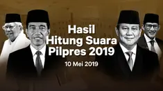 Berikut hasil hitung suara Pemilu 2019 yang sudah masuk di situs pemilu2019.kpu.go.id pada Jumat 10 Mei 2019.