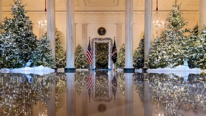 PHOTO Intip Dekorasi Natal Elegan ala Gedung Putih 