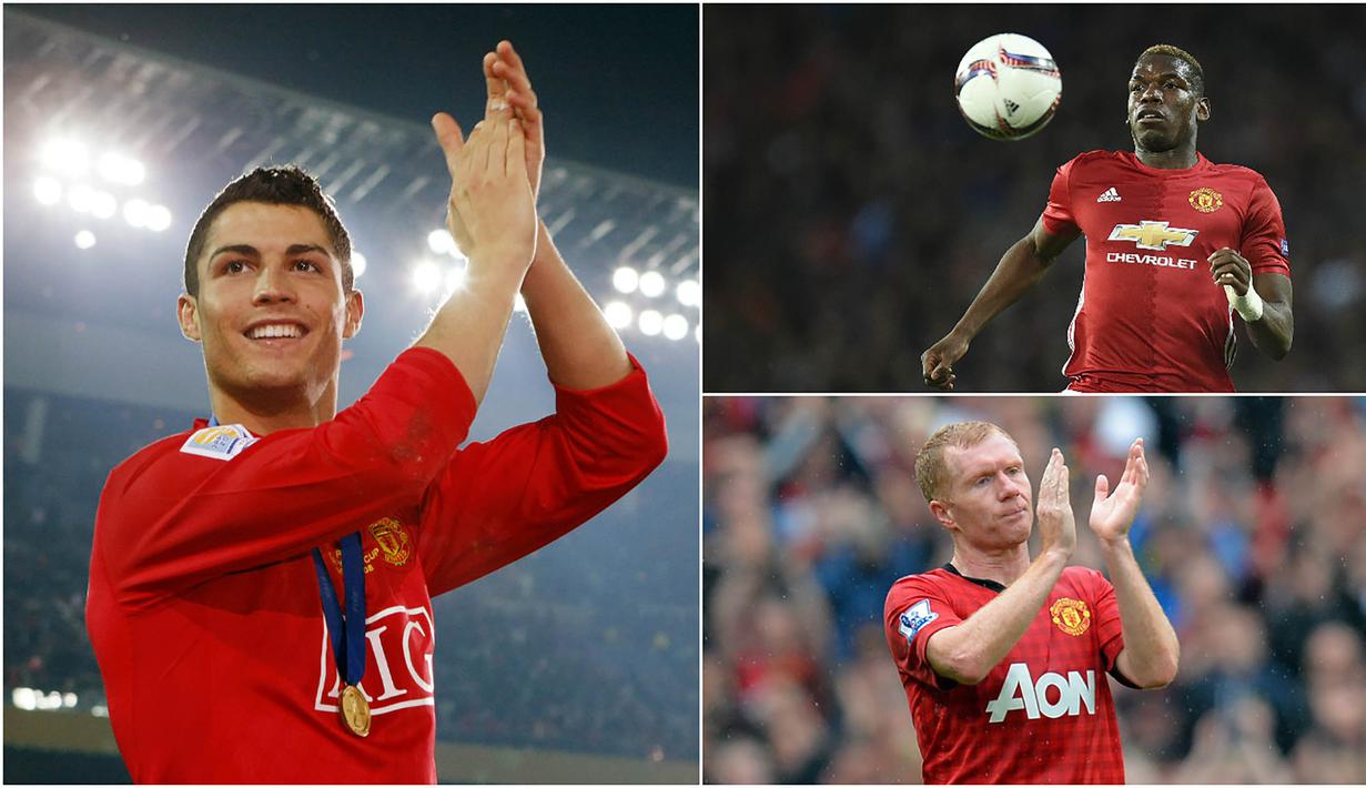 Berikut ini Cristiano Ronaldo dan empat pemain yang pulang ke Manchester United. (AFP)