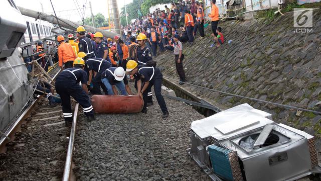 Penampakan Terkini Kondisi KRL yang Anjlok di Bogor