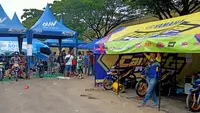 Sebanyak 130 pembalap ikut ambil bagian pada ajang Yamaha Cup Race 2019 seri Medan yang berlangsung di Sirkuit Pancing Medan, pada 29 sampai 30 Juni. (Bola.com/Rizki Hidayat)