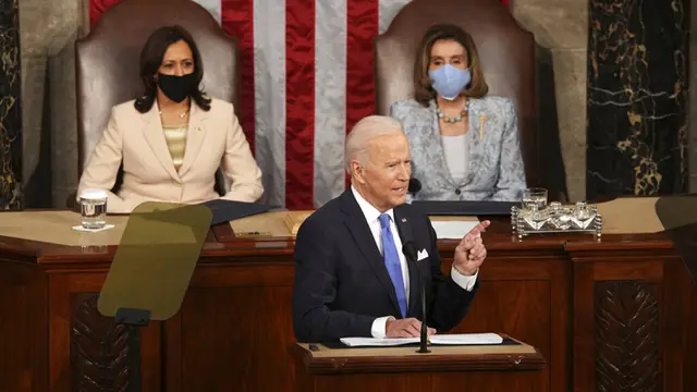 FOTO: Joe Biden Sampaikan Capaian 100 Hari Kepemimpinannya di Kongres AS