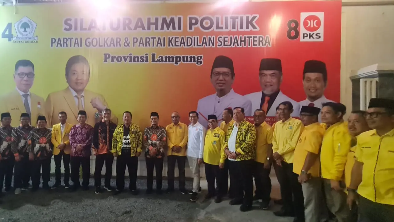 Silaturahmi politik Partai Golkar dan PKS Lampung. Foto : (Istimewa)