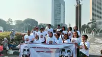 Relawan pendukung Sekretariat Bersama (Sekber) Prabowo-Jokowi menggelar event Fun Walk CFD di Bundaran HI, Jakarta pada hari ini, Minggu (23/7/2023). (Ist)