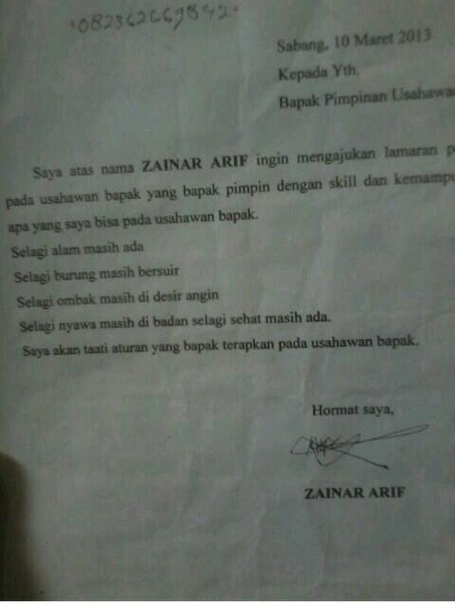 6 Surat Lamaran Kerja Ini Isinya Nyeleneh Abis Bikin Tepuk Jidat