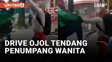 Drivel Ojol Tendang Penumpang Wanita