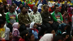 Ketua KPK Agus Raharjo menghadiri Festival Anak Jujur 2016 di Jakarta, Rabu (31/8). Anak-anak yang berusia 5-12 tahun itu mengikuti Festival Anak Jujur  yang digelar KPK dari 31 Agustus-1 Juli. (Liputan6.com/Faizal Fanani)