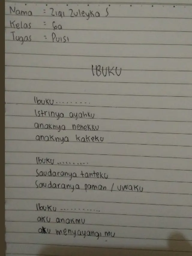 puisi viral buatan anak SD (Foto: Twitter/@ceriybam)