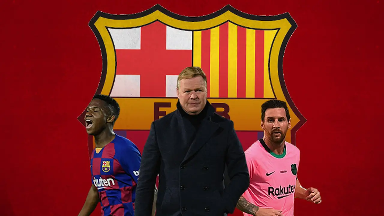 Barcelona - Ansu Fatih, Ronald Koeman, Lionel Messi