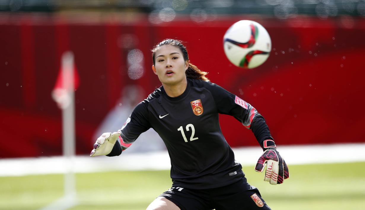 Wang Fei kiper Tiongkok di Piala Dunia Wanita 2015. (Reuters)