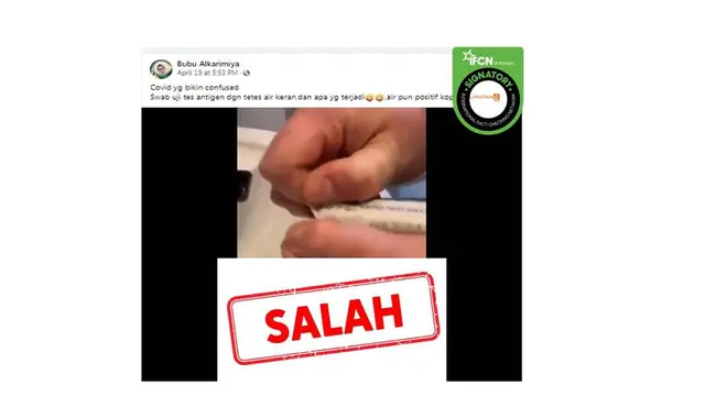 Cek Fakta tes antigen pakai air keran