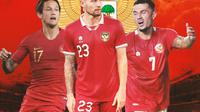 Timnas Indonesia - Stefano Lilipaly, Irfan Bachdim, Marc Klok (Bola.com/Decika Fatmawaty)