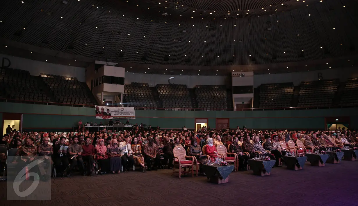 Suasana acara Deklarasi PIM di Jakarta Convention Centre, Senayan, Jakarta, Sabtu (21/5). PIM adalah Ormas yang diisi oleh orang-orang dengan latar belakang yang berbeda-beda, lintas agama, lintas suku dan lintas profesi. (Liputan6.com/Faizal Fanani)