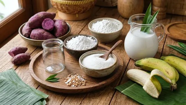 Resep nagasari ubi ungu (AI Generated)