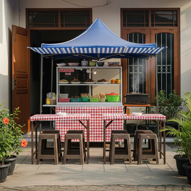 9 Desain Warung Outdoor di Halaman Depan Rumah, Estetis dan Menguntungkan