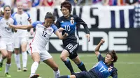 Christen Press dalam laga persahabatan melawan Jepang, 5 Juni 2016. (Greg Bartram-USA TODAY Sports)