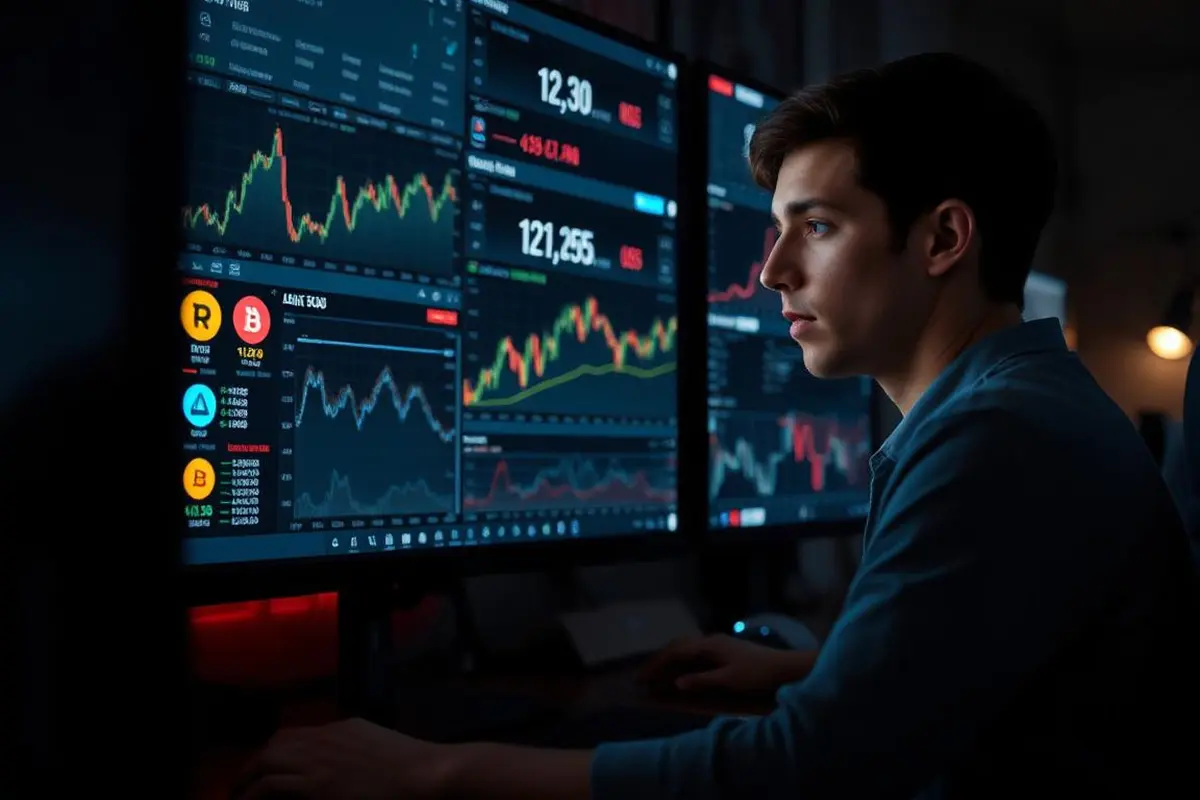 Ilustrasi harga kripto. (Foto by AI)