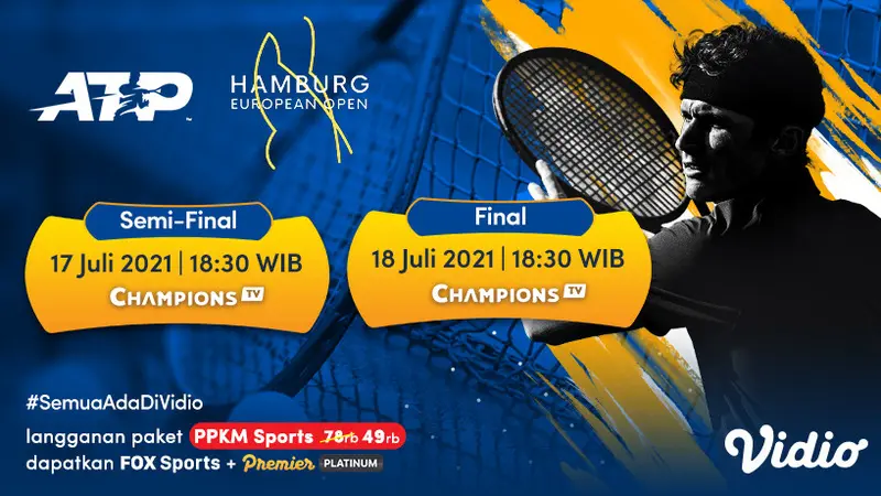 Saksikan Live Streaming Babak Final ATP 500 Hamburg European Open 2021 di Vidio Pekan Ini