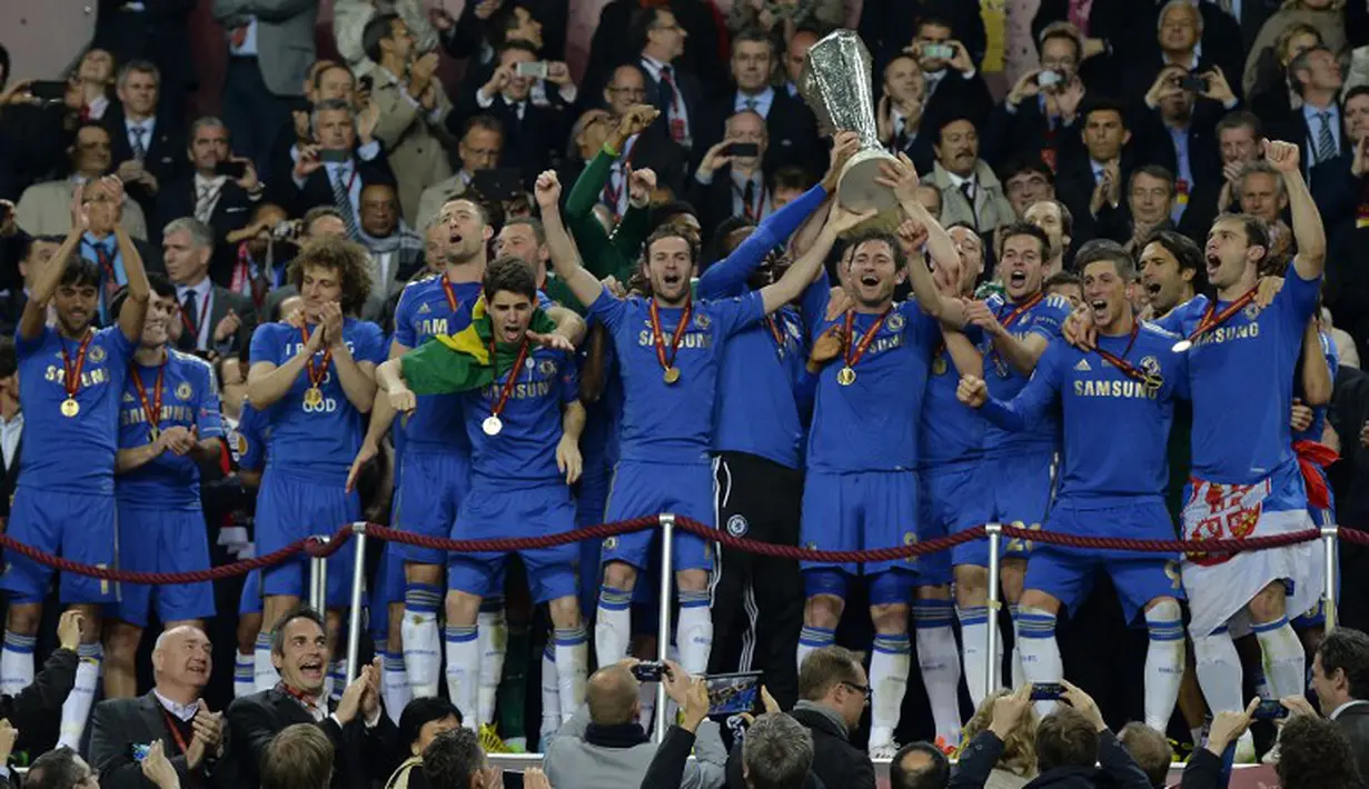 Chelsea berhasil menjuarai European League tahun 2013, di Amsterdam Arena, Amsterdam, Jumat (24/4/2015). (AFP) 