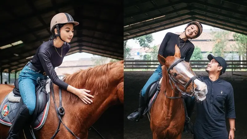 6 Potret Glenca Chysara saat Latihan Berkuda, Curi Perhatian