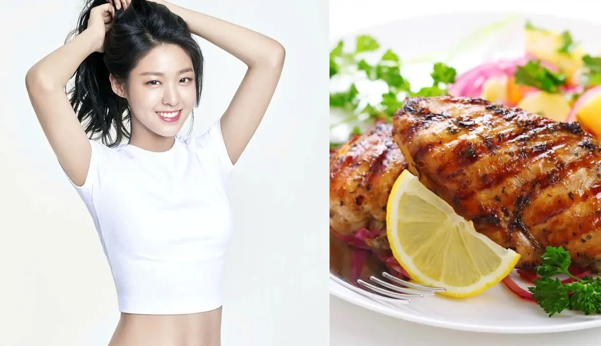 Seolhyun mengaku mengonsumsi satu dada ayam setiap makan. Tak hanya ayam, ia juga menambahkan sayur dan buah-buahan. Seperti diketahui, dada ayam mengandung protein yang tinggi tapi rendah kalori. (Foto: koreaboo.com)