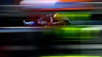 Kecepatan pebalap Movistar Yamaha MotoGP Team, Maverick Vinales pada sesi latihan bebas di Sirkuit Brno, (4/8/2017). Marc Marquez menjadi juara pada balapan tersebut. (AFP/Michal Cizek) 