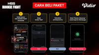 Cara membeli pay per view HSS Rookie Fight di Vidio. (doc. vidio)