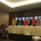 Sesi konferensi pers jelang laga Persija Jakarta melawan Espanyol di Fairmont Hotel, Jakarta, Selasa (18/7/2017). Laga tersebut dilangsungkan di Stadion Patriot, Bekasi, Rabu (19/7/2017). (Liputan6.com/Ahmad Fawwaz Usman)