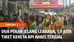 Kurang dari 2 pekan jelang lebaran, sebanyak 1,9 juta tiket kereta api mudik sudah terjual. Sementara di Semarang, Jawa Tengah, PT KAI Daops 4 menyediakan 33 perjalanan dengan kapasitas 17 ribu tiket per hari selama libur panjang hari raya Paskah akh...