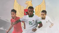 Timnas Indonesia - Andik Vermansah, Manahati Lestusen, Evan Dimas (Bola.com/Adreanus Titus)