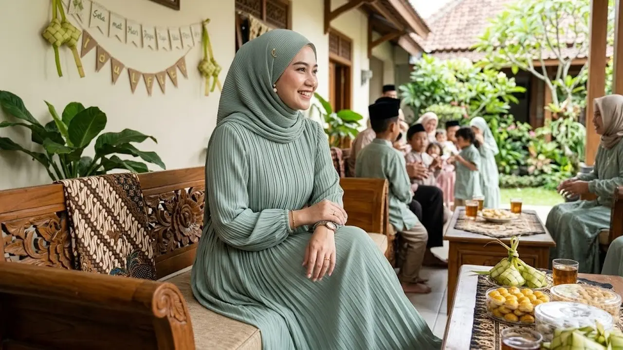 Gamis Lebaran Simpel tapi Terlihat Mahal