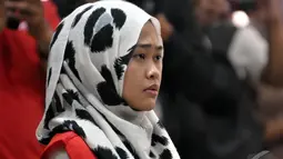 Assyifa Ramadhani sidang lanjutan yang beragendakan pembacaan pledoi/nota pembelaan di Pengadilan Negeri Jakarta Pusat, Selasa (11/11/2014) (Liputan6.com/Panji Diksana)
