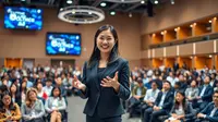 tips and trik public speaking ©Ilustrasi dibuat AI