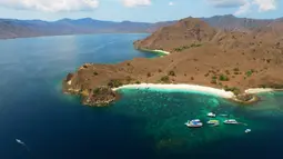 Pasir pantai yang berwarna merah jambu berasal dari batuan koral yang hancur di lautan. Versi lain mengatakan, warna merah jambu berasal dari hewan mikroskopik bernama foraminifera. (Liputan6.com/ M Husni Mubarok).