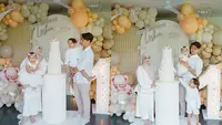 8 Potret Dekorasi Ultah Pertama Leshia Anak Kedua Lesti-Billar, Mewah Berkonsep White-Cream yang Elegan