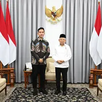 Wakil presiden terpilih Gibran Rakabuming Raka menemui Wakil Presiden Ma'ruf Amin Rabu (24/4/2024). (Foto: Setwapres)