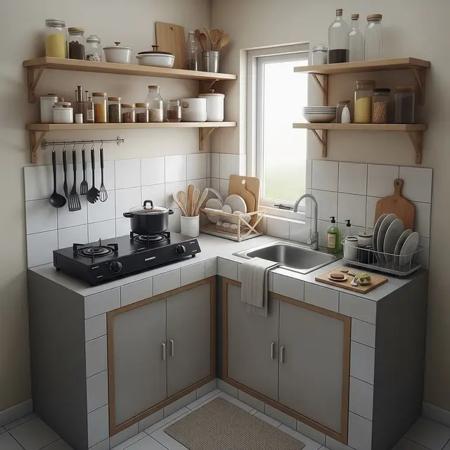 Ide Dapur Mini Multifungsi di Rumah 1 Lantai Budget 7 Juta