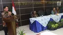 Kepala Kantor Staf Kepresidenan, Moeldoko memberi sambutan jelang menandatangani MoU Festival HAM Indonesia di Jakarta, Rabu (3/10). Festival HAM Indonesia bertujuan, agar masyarakat Indonesia merawat kerukunan. (Liputan6.com/Helmi Fithriansyah)