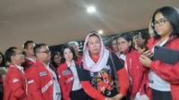 Putri Presiden ke-4 RI Abdurrahman Wahid atau Gus Dur, Yenny Wahid menghadiri acara Kopdarnas PSI. (Liputan6.com/Winda Nelfira)