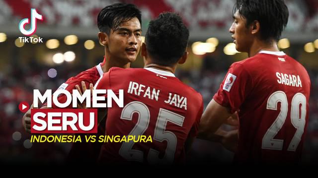 Berita video TikTok tentang momen seru yang terjadi pada saat Timnas Indonesia mengalahkan Singapura di semifinal Piala AFF 2020