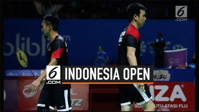 Ganda Putra Indonesia Hendra Setiawan/Mohamad Ahsan berhasil masuk ke babak 16 besar Indonesia Open 2019 setelah mengalahkan Ganda Putra Inggris.