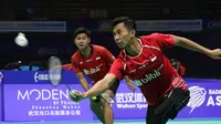 Ganda putra Indonesia, Angga Pratama/Riang Agung Saputro, melaju ke babak utama Kejuaraan Asia Bulutangkis 2018, Selasa (24/4/2018). (PBSI)