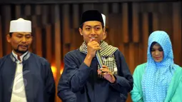 Salah satu peserta Akademi Sahur Indonesia (AKSI) saat preskon program Indosiar di SCTV Tower, Jakarta, Kamis (4/6). Menyambut Ramadan 1436 H, Indosiar mempersembahkan program spesial Ramadan bertema 'Ramadan Penuh Berkah'. (Liputan6.com/Panji Diksana)