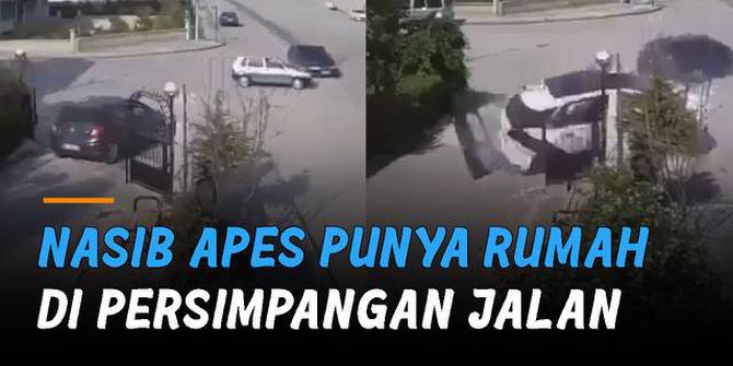 VIDEO: Rekaman CCTV Buktikan Nasib Apes Punya Rumah di Persimpangan Jalan