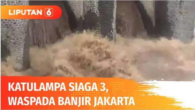 Untuk yang tinggal di bantaran Sungai Ciliwung, harus waspada. Pasalnya, hujan deras di kawasan Puncak membuat ketinggian air di pintu Bendung Katulampa, Bogor, mengalami kenaikan mencapai ketinggian 100 sentimeter atau siaga 3.