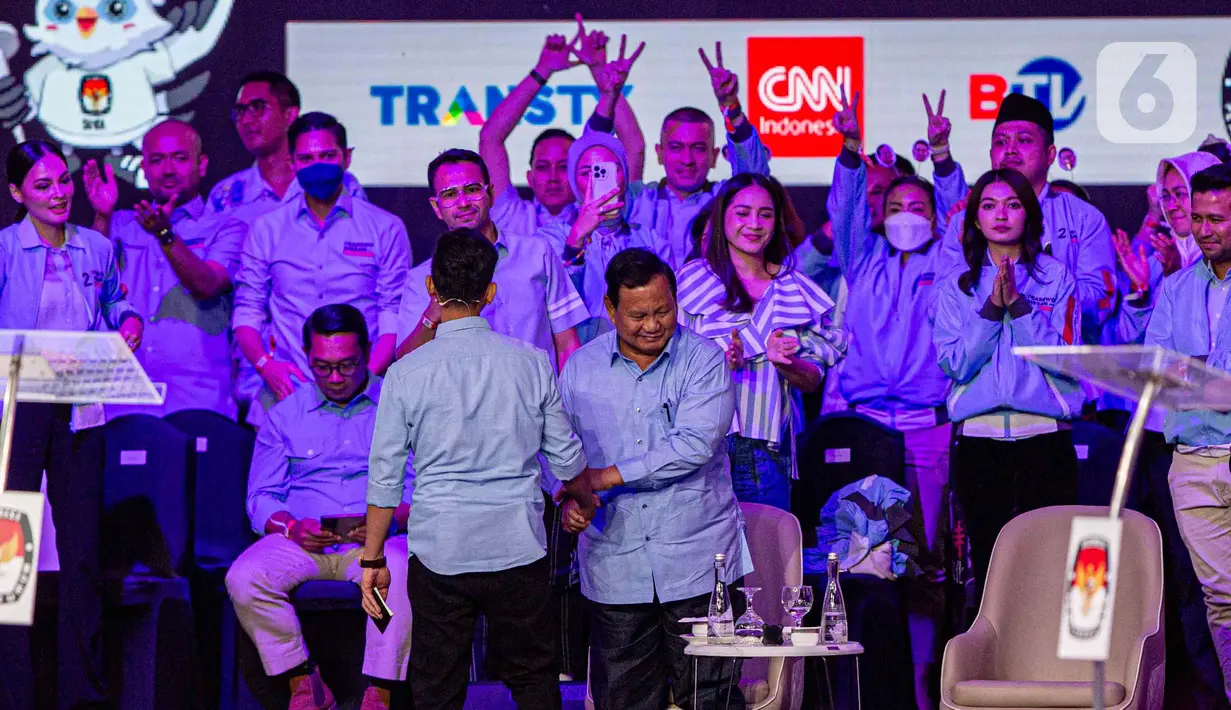 Salah satunya segmen untuk saling tanya-jawab antarkandidat. (Liputan6.com/Faizal Fanani