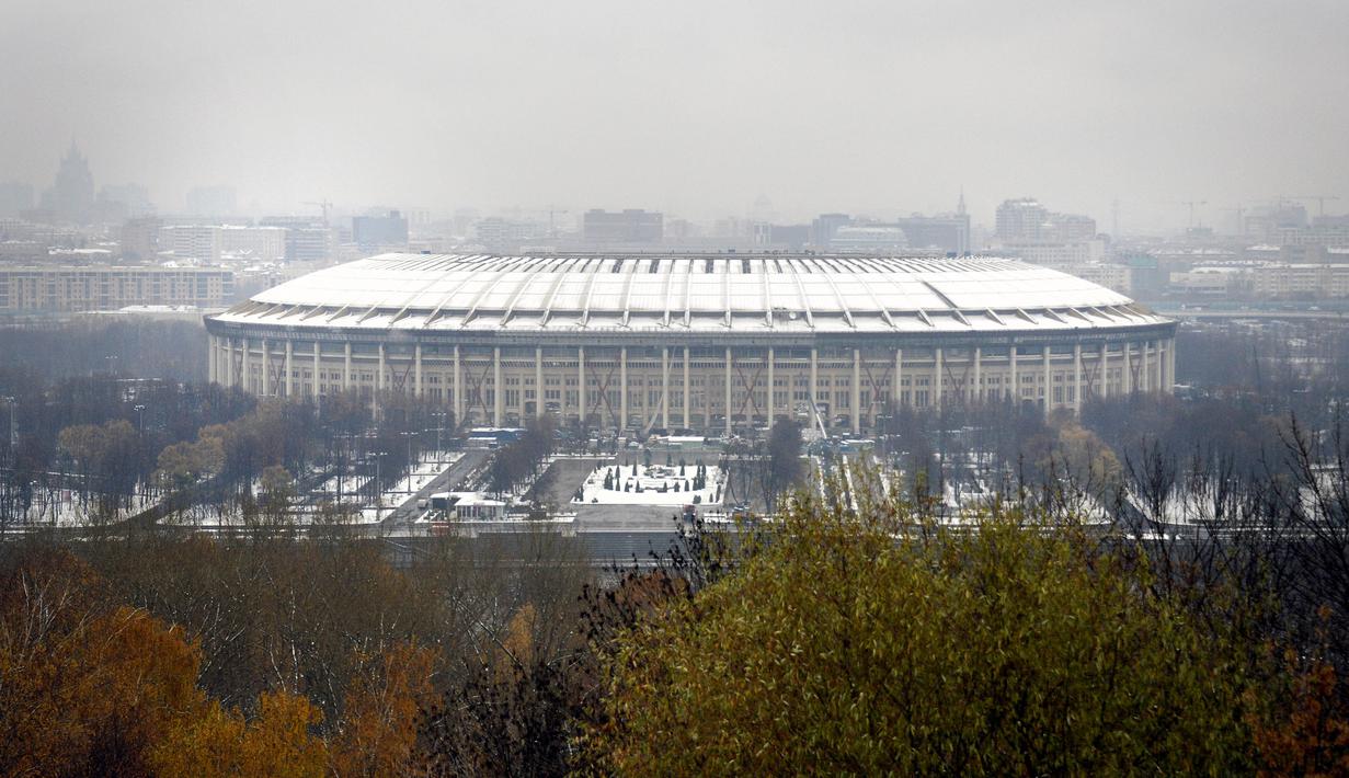 Suasana Stadion Luzhniki, Moscow, Senin,(20/10/2014). Stadion Luzhniki akan menjadi stadion untuk pembukaan dan penutupan Piala Dunia 2018 Rusia. (AFP/Alexander Nemenov)
