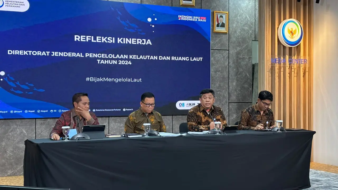 Refleksi kinerja Direktorat Jenderal Pengelolaan Kelautan dan Ruang Laut Tahun 2024, Jumat, 20 Desember 2024. (Foto: Liputan6.com/Tira Santia)