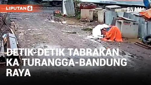 VIDEO: Mencekam! CCTV Rekam Momen Tabrakan KA Turangga-Bandung Raya